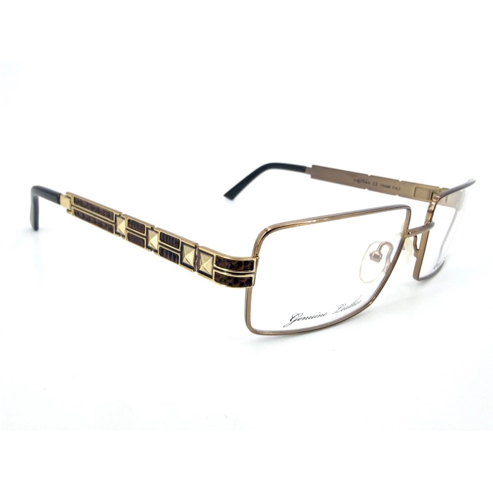 Caviar 4868 rectangle gold frame stud design Italian made eyeglass frame unisex